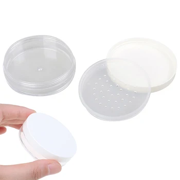 

8ml Clear Plastic Empty Loose Box Reusable Makeup Cosmetic Container Cosmetic Jar Pot White Cap Empty Loose Powder Box