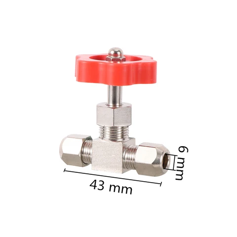 Copper Nickel Plated Card Sleeve Needle Valve Garden Water Stop Connetor Adjustable Flow Control Switch 1 Pc