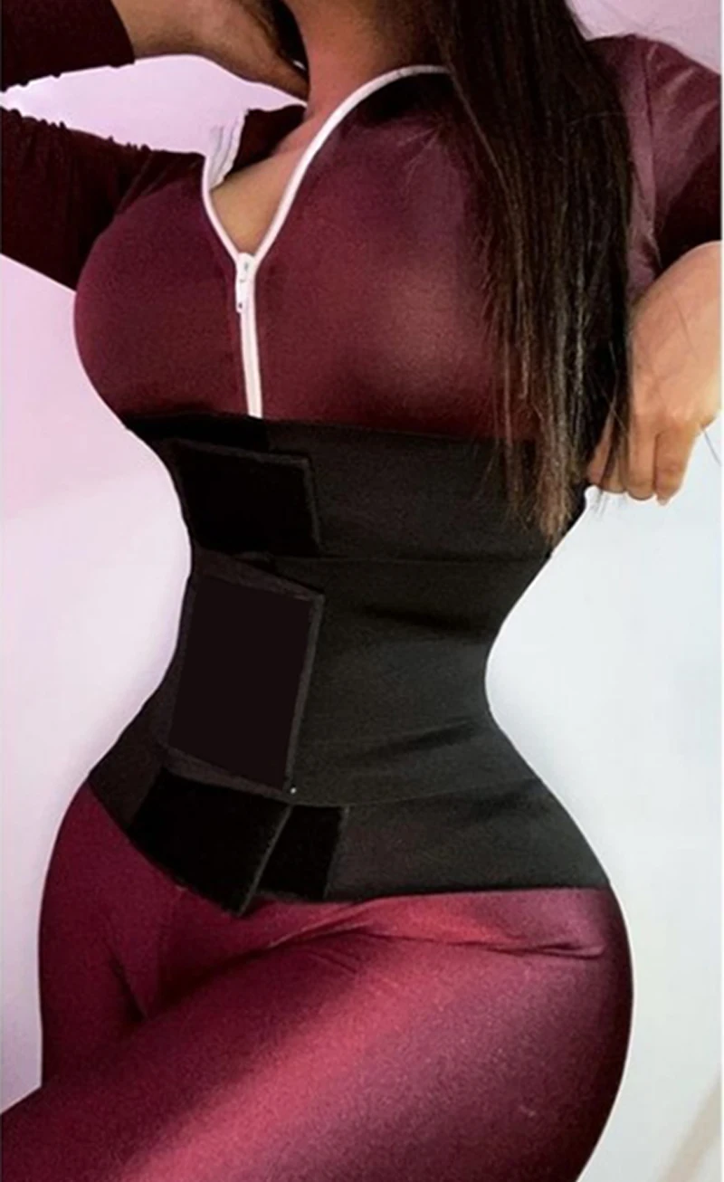 Faja de 3 Cinturones Women Compressive Sauna Waist Trainer Adjustable Tummy Reducing Belt Trimmer Back Supported Snatched Corset shapewear bodysuit