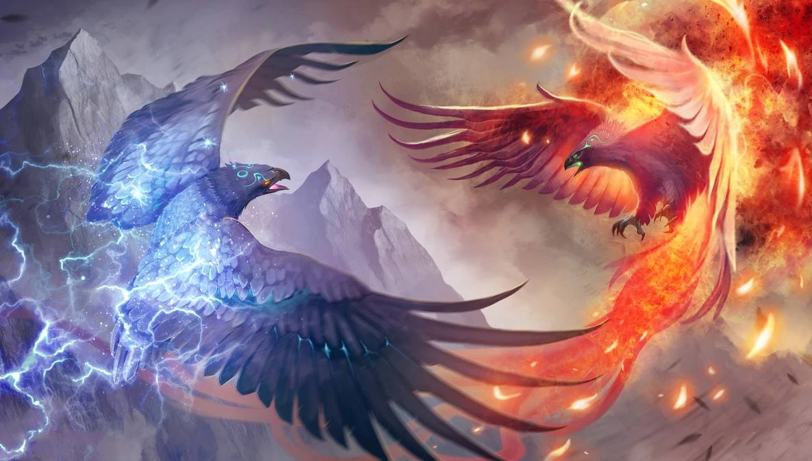 Jmine Div 5D Fire Phoenix Mountain Full Diamond Painting cross stitch kits art High Quality Animal 3D paint by diamonds | Дом и сад