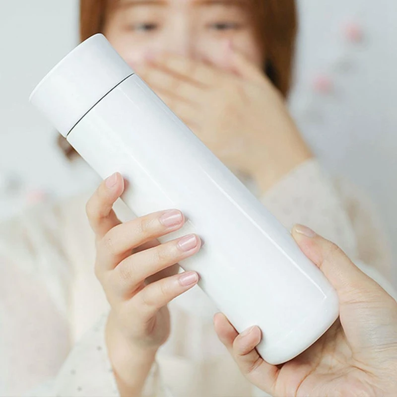 Healthy Smart Vacuum Insulation Bottle With Water Drinking Reminder Led Temperature Press Screen Thermos Cup 380Ml Thermal Flask