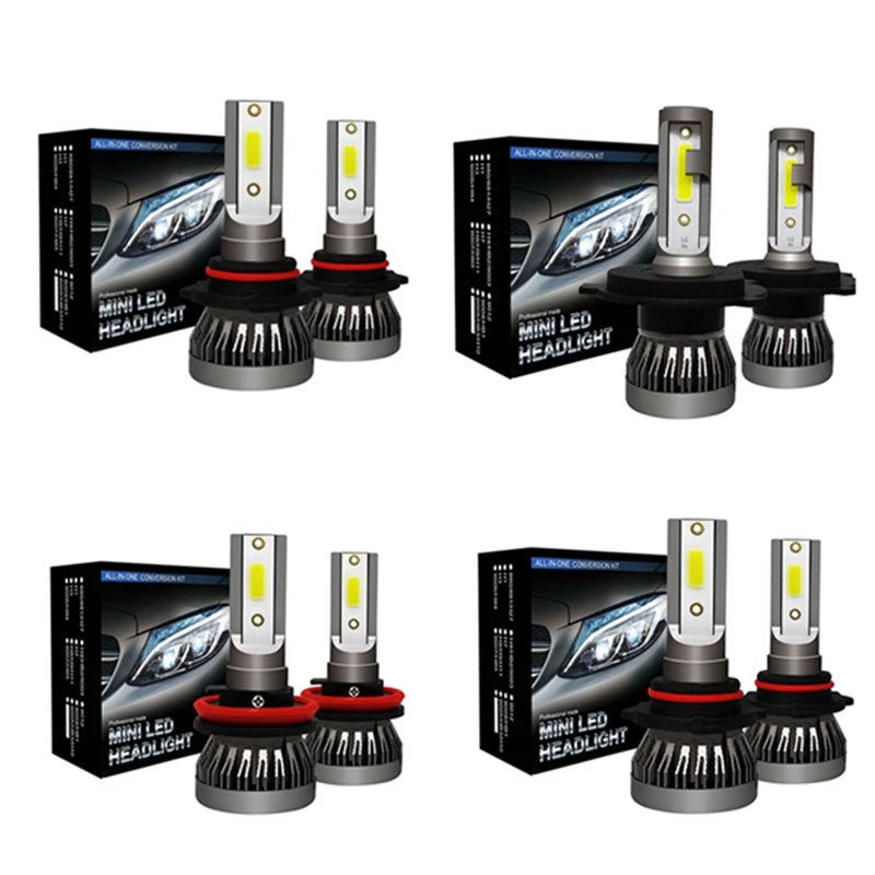 2Pcs Mini1 Led Headlight 36W 6000Lm Cob Bulbs Kit Hi/Low Beam 6000K | Автомобили и мотоциклы