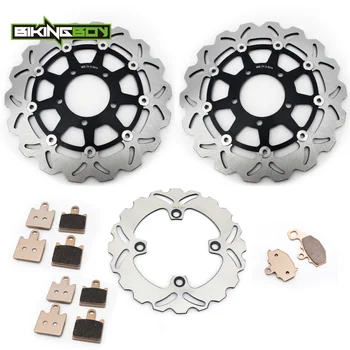 

BIKINGBOY For KAWASAKI ZX6R Ninja ZX600 2007 2008 2009 2010 2011 2012 Round / Wavy Front Rear Brake Discs Disks Rotors Pads