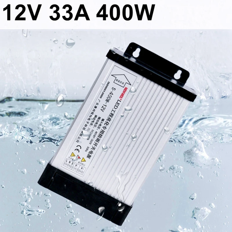 Непромокаемые 400W 12V 33A драйвер импульсного источника питания для видеонаблюдения