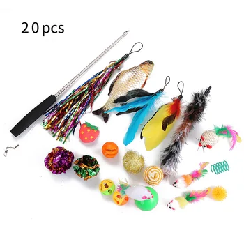 

Cat Toy Set Two Ten Sets of Plush Toys Toy Cat Teaser Feather Replacement Head