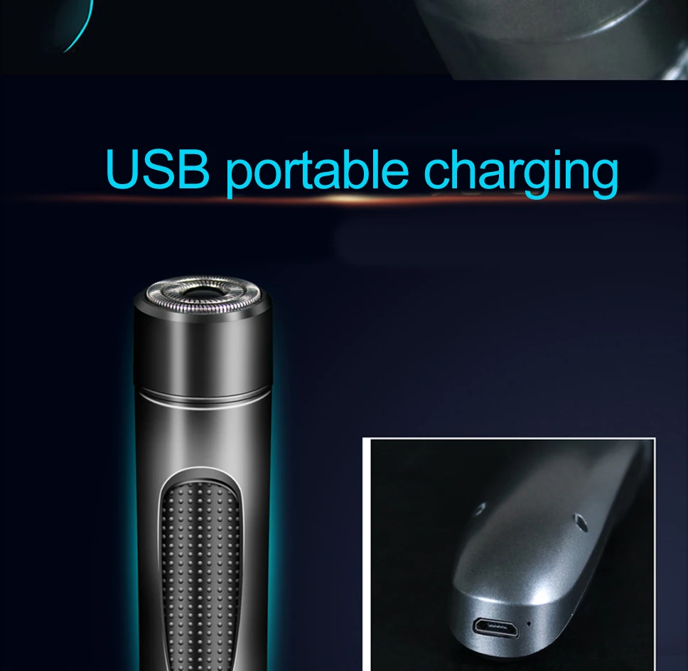 Мини электробритва, Портативная USB Аккумуляторная Беспроводная электрическая бритва с плавающей головкой 360 градусов