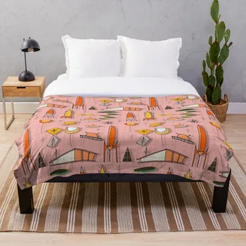 

Space Age Pink spaceage Throw Blanket Soft Sherpa Blanket Bed Sheet Single Knee Blanket Office Nap Blanket