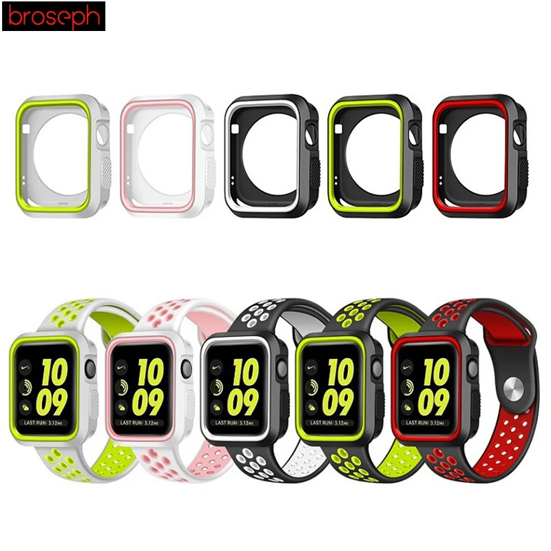 Watch Protector Bumper for Apple watch 4 Case 40mm 44mm Silicone Watch Cases Cover for Iwatch Series 3 2 1 Strap 38mm 42mm