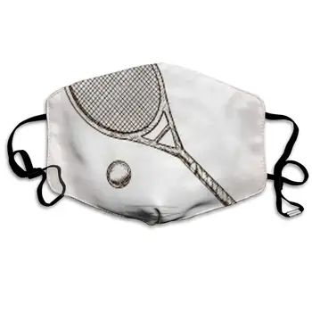 

Mouth Mask Tennis Racket and Ball Print Masks - Breathable Adjustable Windproof Mouth-Muffle, Camping Running for Women and Men
