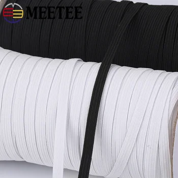 

Meetee 1roll 3/6/9/12mm Polyester Rubber Elastic Band for Elastic Earbands DIY Ear Hang String Rope Sewing Accessories