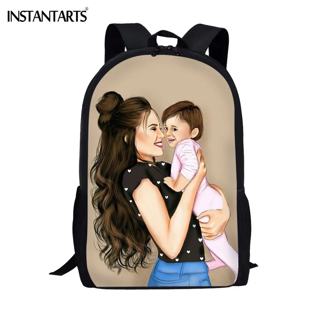 Школьные сумки INSTANTARTS Mom Life с принтом для подростков, Дизайнерские Большие Школьные сумки для подростков, рюкзак для студентов, портфель Mochila