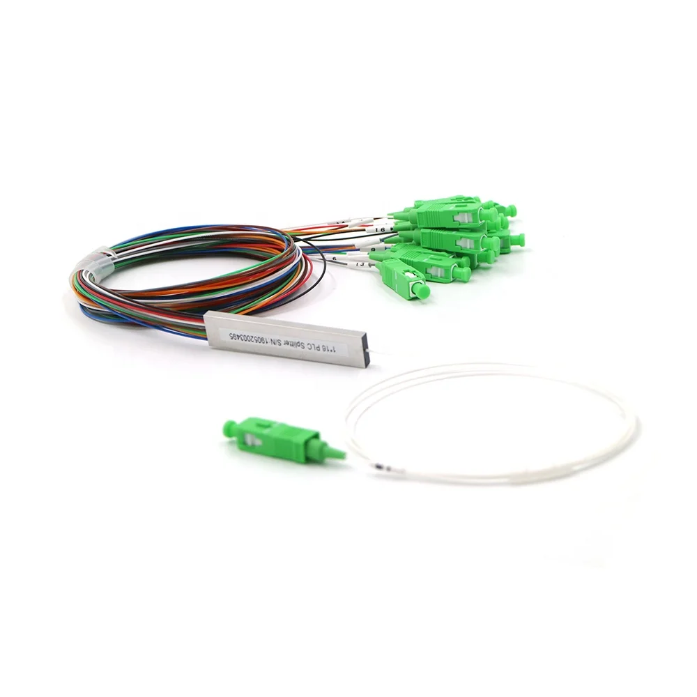 

SC/APC 0.9mm 1x16 Differential Mini Blockless Optic Fiber PLC Splitter Connector