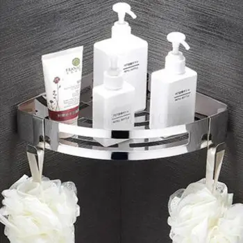 

304 Stainless Steel Toilet Shelf Non Perforated Wall Hanging 2-layer Bathroom 3-layer Shower Room Wall Tripod