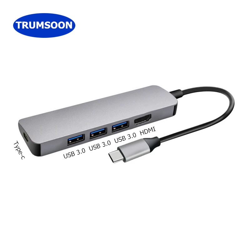 Trumsoon type C USB 3,1-HDMI USB 3,0 USB-C концентратор адаптер комбинированный конвертер для Macbook Chromebook samsung S8 Xiaomi 9 huawei P30