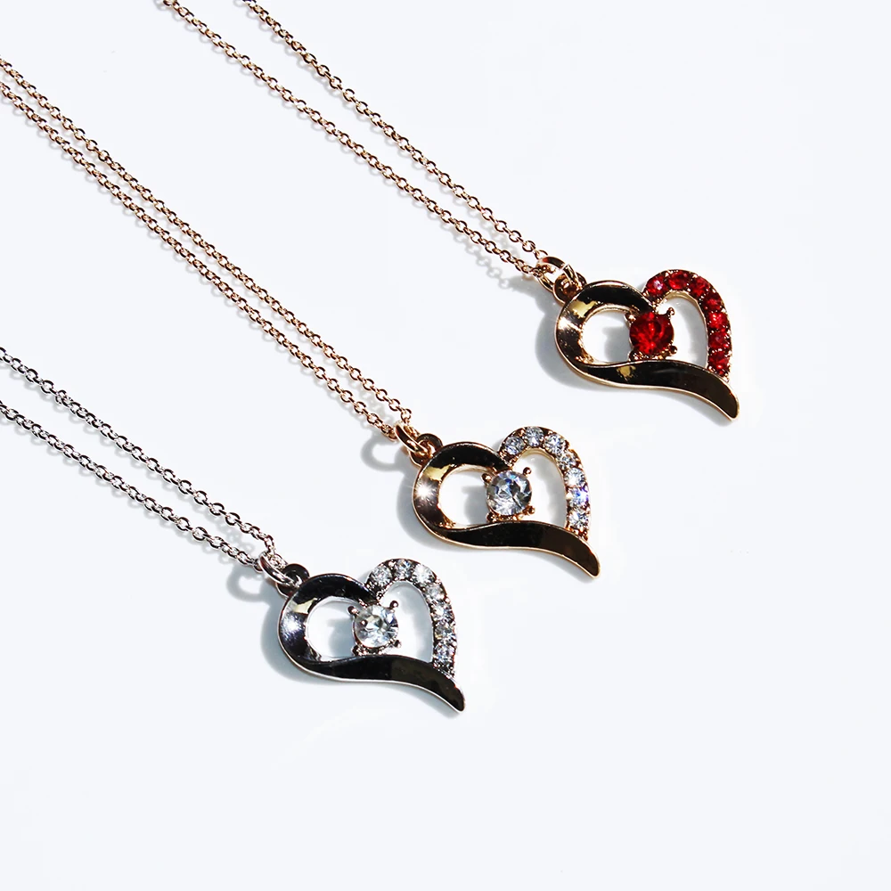 Женское ожерелье с подвеской в виде сердца фианитами|heart pendant necklace|brand necklacefashion