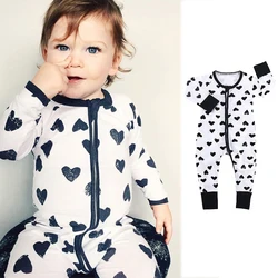 Combinaisons à manches longues pour bébé, barboteuse imprimée léopard, vêtements pour enfants 