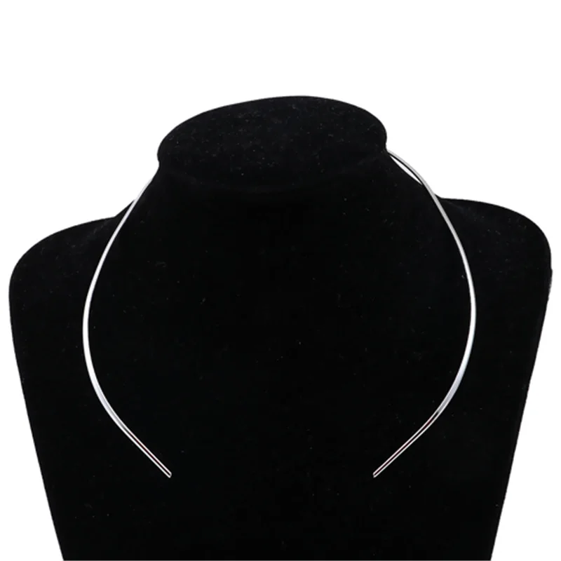 Collar Neck Necklace Stainless Steel Choker 4 Sizes 42.5-38cm Long 1 PC For Women Men Friends metal choker necklace,velvet choker necklaces,lace choker necklaces