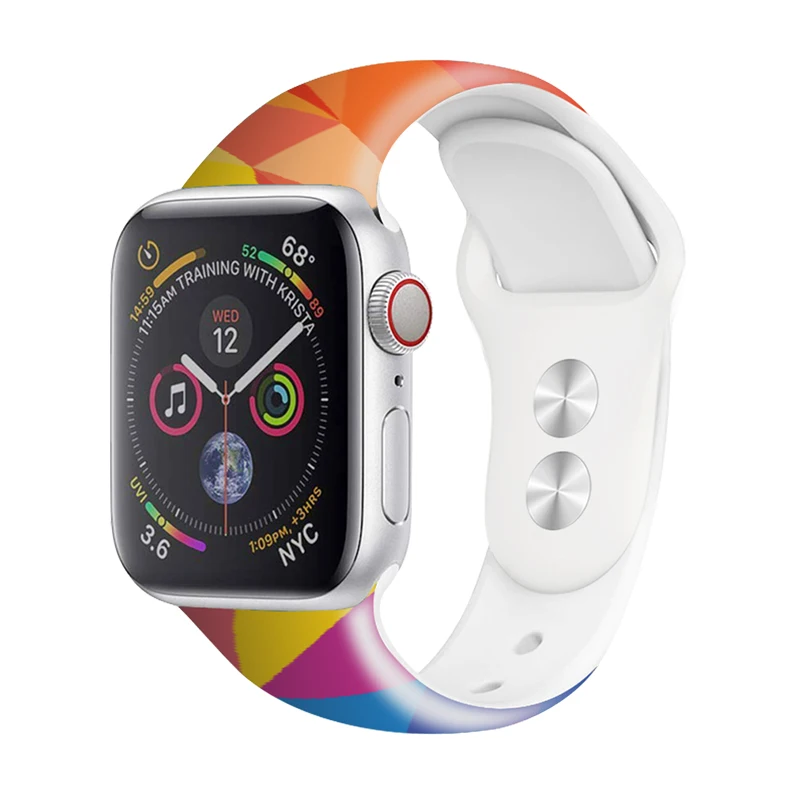 Дизайн, силиконовый спортивный ремешок для часов 42 мм, 38 мм, для Apple Watch, серия 3, цветной геометрический ремешок, браслет для Iphone 4