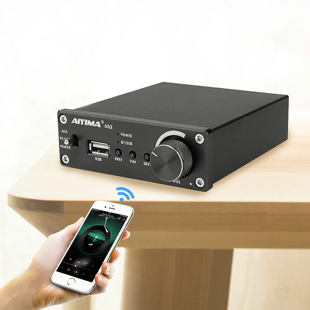 

AIYIMA HIFI TPA3116 Bluetooth 5.0 Power Amplifier Stereo Digital Sound Amplifier 50W*2 AUX HomeTheater Amplifiers Audio Amp