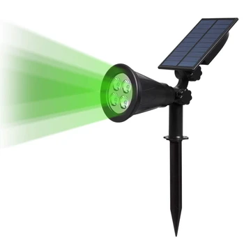 

Binval Solar Spotlight 4Led Outdoor Wall Light IP65 Waterproof 180°Angle Adjustable or Tree Patio Yard Garden Lawn Lamp (Green)