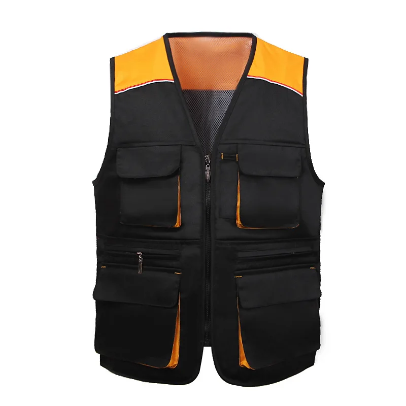 Warm Work Vest Multi Pockets Antistatic Fashion Multicolor Workshop Safety Labor Protection Metal Zipper Comfortable Work Vest