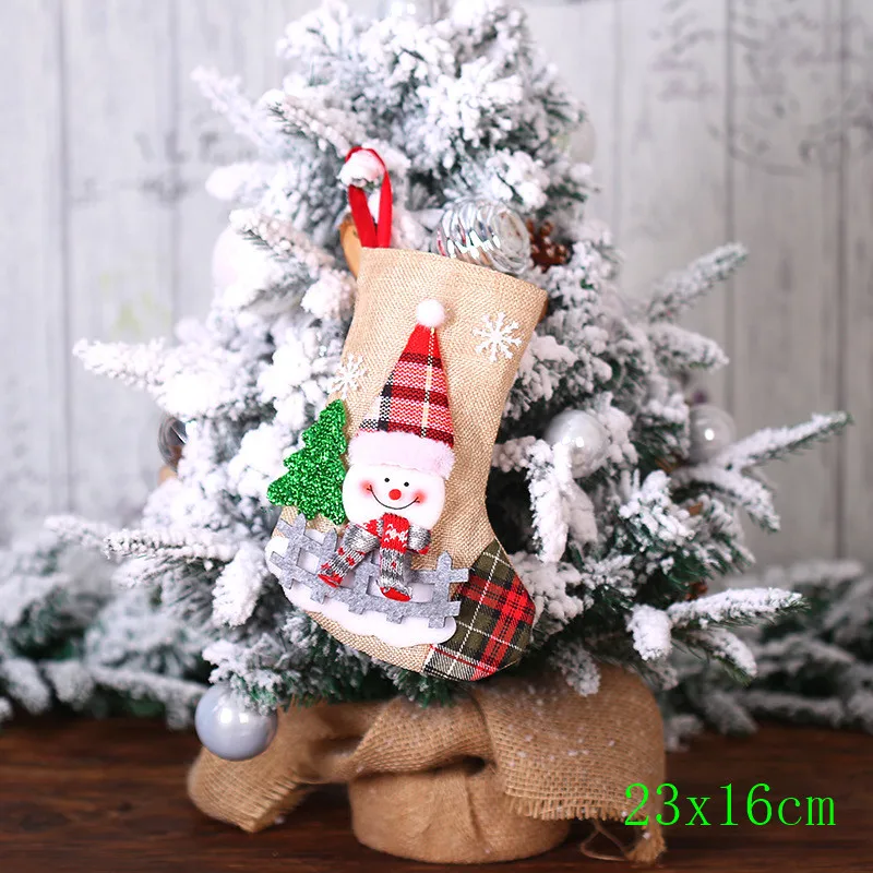 Подарки на год, сумка, Рождественский чулок, рождественские украшения для дома, Navidad, носки, Natal Tree Decoration Noel, сделай сам, поставки - Цвет: style 2-8-snowman