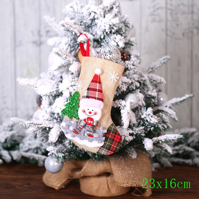 style 2-8-snowman Подарки на год, сумка, Рождественский чулок, рождественские украшения для дома, Navidad, носки, Natal Tree Decoration Noel, сделай сам, поставки - Цвет: style 2-8-snowman