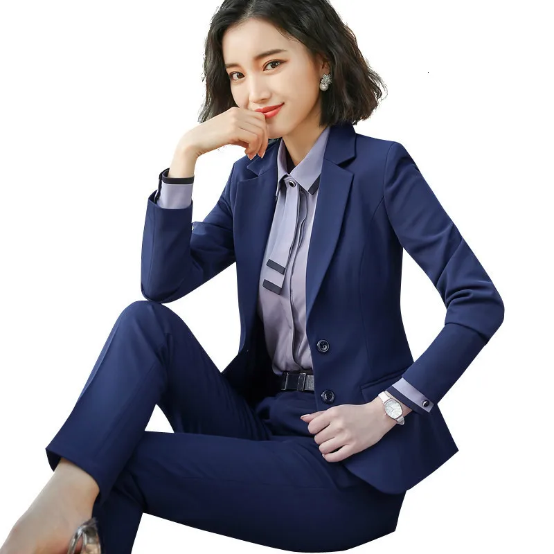 New Business Interview Women Suit Large Office Ladies Wear Long Sleeved Work Pants Slim Jacket And All Maternity