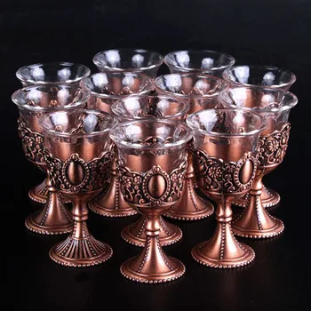 

New European Style Mug Creative Wine Glass Classical Wine Set Wine Cup Handmade Small Goblet Household Bar Party Tin Wine Glass