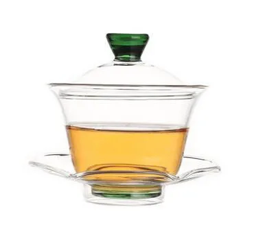 Стеклянная покрытая чаша для чая Kungfu tureen чашка teaware высокоборосиликатный материал высокая термостойкость стеклянная чайная чашка 150 мл - Цвет: 1