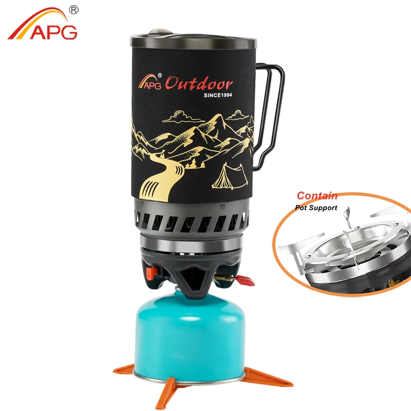 APG Portable Cooking System Outdoor Hiking Stove Heat Exchanger Pot
