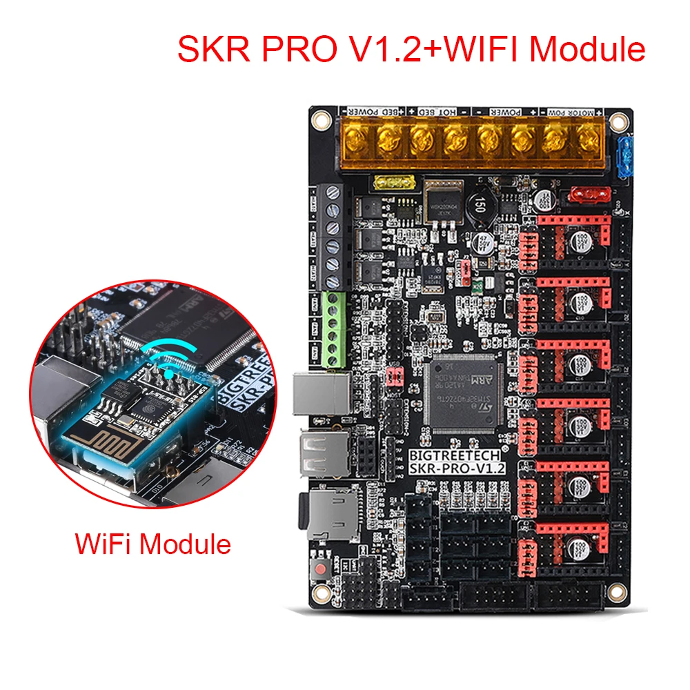Плата управления BIGTREETECH SKR PRO V1.2 32 бит + модуль Wi Fi запчасти для 3D принтера TMC2209 TMC2208