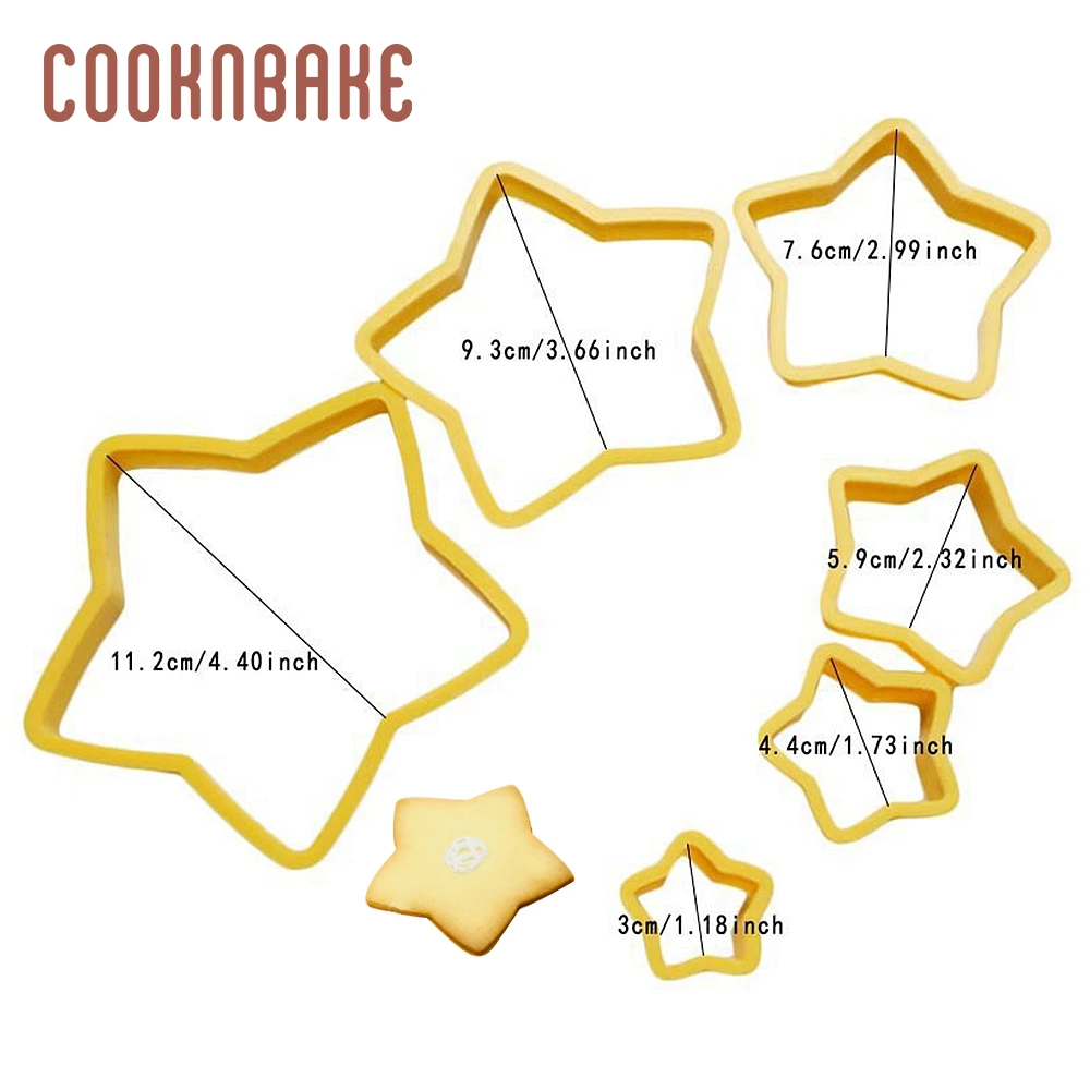 COOKNBAKE пластиковые формы для печенья Звезда Сердце формочка для печенья 6 шт./компл. форма для печенья печенье, торты украшения