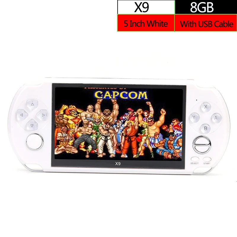 X9 8GB 5Inch White 8 г/16 г, X19, X9, X12, X12PLUS, X16 игровая консоль, портативная мини Карманная игровая приставка, Классический Тонкий для FC, CPS, NEOGEO, ретро - Цвет: X9 8GB 5Inch White