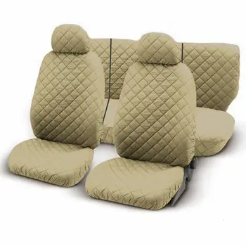 

COPRISEDILI AUTO IN COTONE TRAPUNTATO CON ZIP FODERA UNIVERSALE BEIGE