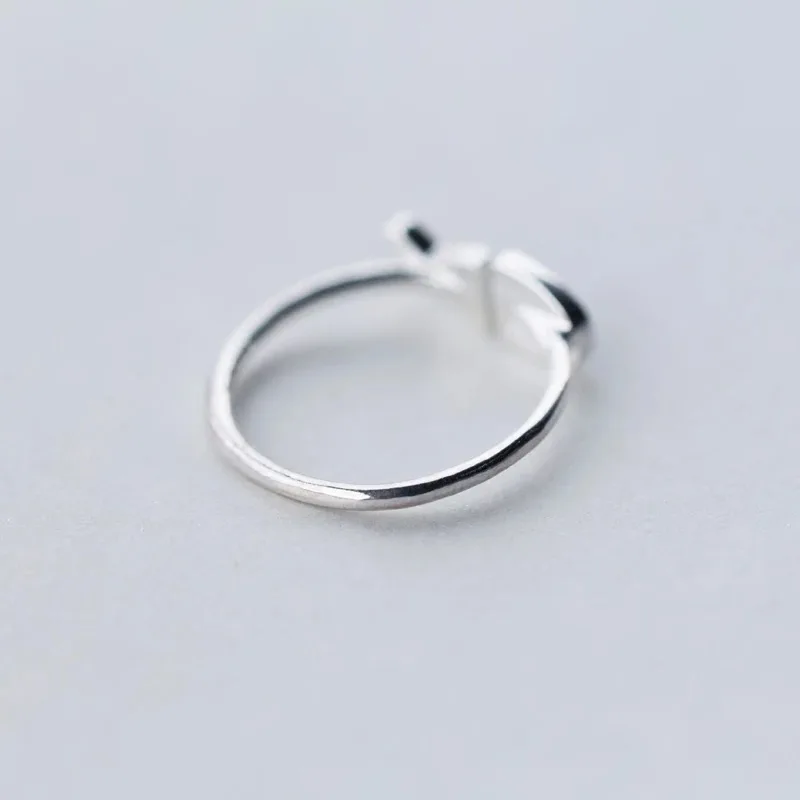 BF CLUB Silver Color Geometric Black Enamel blue fish Adjustable Ring Minimalist Fine Jewelry For Women Party Gift - Image 4