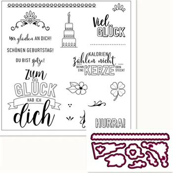 

German Birthday cake Metal Cutting Dies and Stamps For DIY Scrapbooking Album Embossing Paper Cards Decorative Crafts Dies