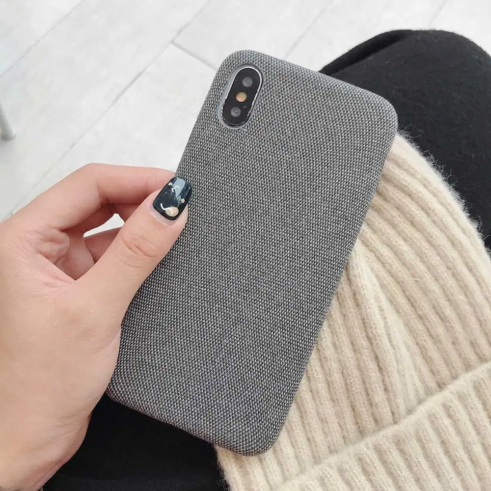 Boucho для iphone Xs MAX XR X XS чехол s крокодиловая текстура чехол для телефона для iphone 11 Pro max 7 8 6 6S Plus Роскошный чехол из искусственной кожи - Цвет: Cloth Dark gray