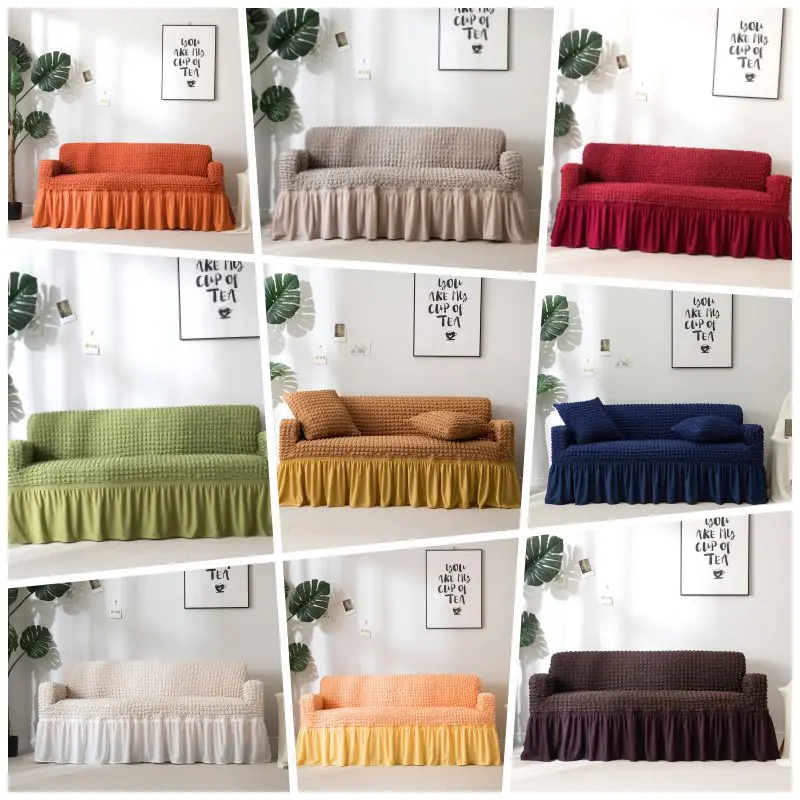 

1/2/3/4-seater Sofa Cover Solid Color Universal Sofa Towel All-inclusive Dust Couch Cover Home Decoration Slipcover