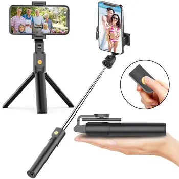 

3 in 1 Wireless Bluetooth Selfie Stick Extendable Handheld Monopod Foldable Mini Tripod With Shutter Remote For iPhone