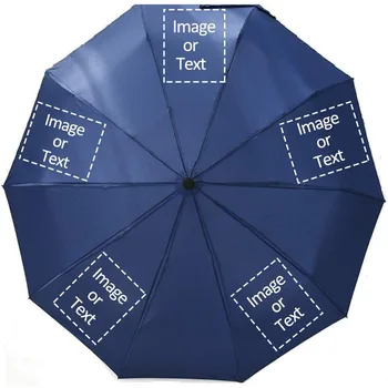 

E-FOUR 10 Ribs Personalized Customized Portable Folding Sun/Rain Umbrella DIY with Your Photo Text Image or Logo Sun/Rain All