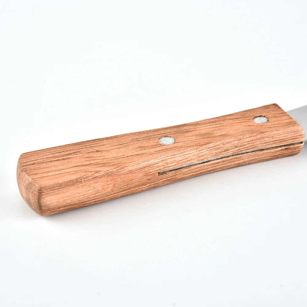 Скребок с деревянной ручкой из нержавеющей стали Профессиональный шпатель для масла практичный крем для торта Палетка нож Портативный Прямой