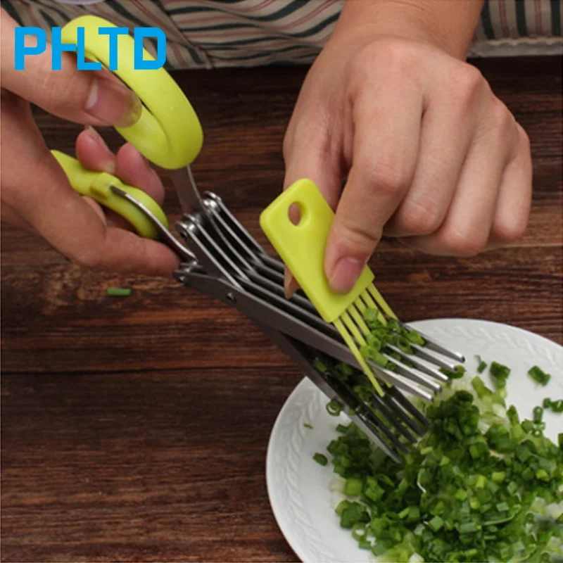 

Multi-functional stainless steel five-layer onion cutting scissors kitchen multi-layer onion scissors