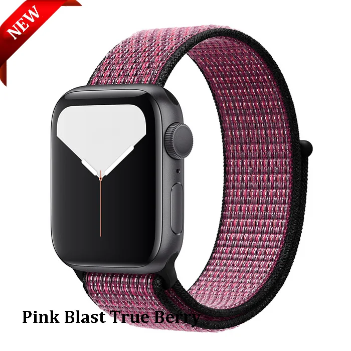 EIMO ремешок для Apple Watch ремешок 44 мм 40 мм Apple Watch 4 5 3 2 1 iwatch ремешок 42 мм 38 мм Спортивная петля нейлоновая петля браслет ремешок для часов - Цвет ремешка: Pink Blast Berry