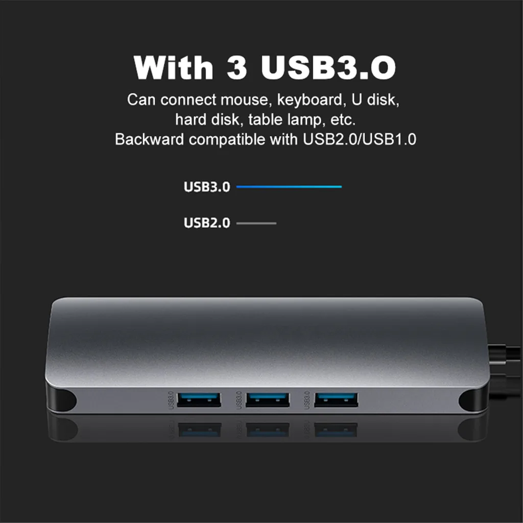 Type c к HDMI RJ45 аудио PD адаптер Nine-in-one Многофункциональный usb-концентратор