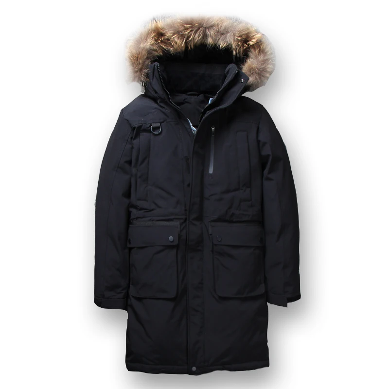 

Winter Men Down Jacket Boys Down Coat Men Winter Jacket Natural Fur M L XL XXL XXXL