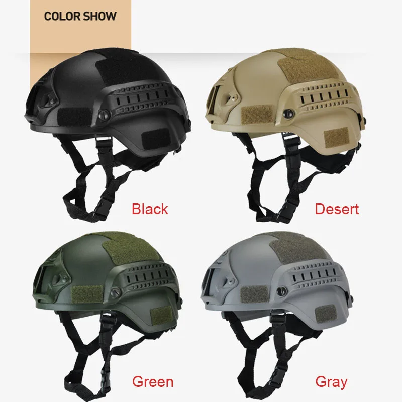 

Newly Military Tactical Helmet Airsoft Gear Paintball Head Protector with Night Vision Sport Camera Mount SD669