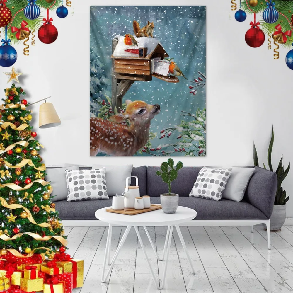Гобелен Рождественский 73x95 см настенный большой декоративная ткань Санта Клаус одеяло йога коврик одеяло s пляжный ковер Рождественский Декор@ A