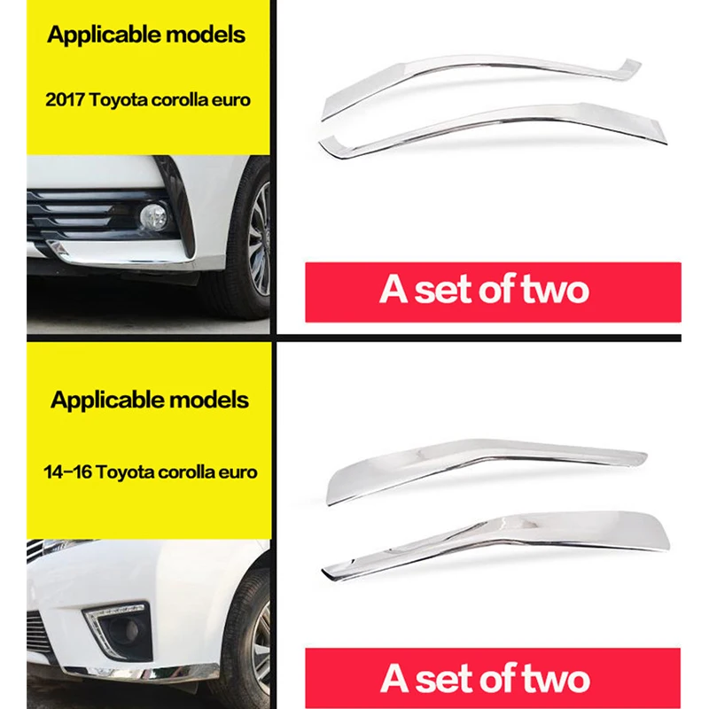 Для Защитные чехлы для сидений, сшитые специально для Toyota Corolla евро передние противотуманные фары бампера нижнем углу гвардии протектор Газа отделка 2 шт./компл.- аксессуары