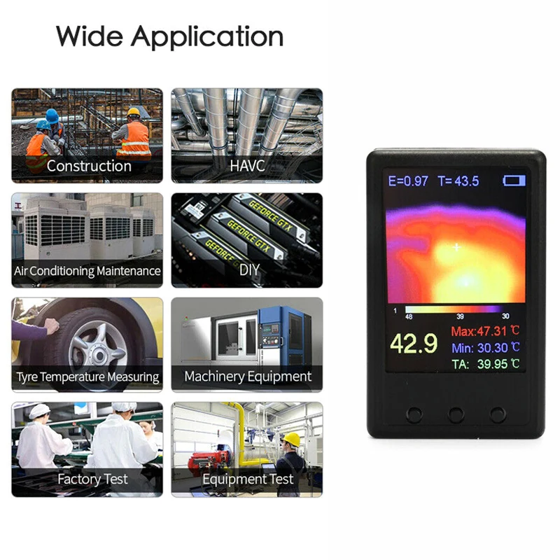 20 to 300 Degree HT-175 Hand-held Digital Infrared Thermal Camera Thermal Imaging Resolution 32X32 Infrared Thermometer